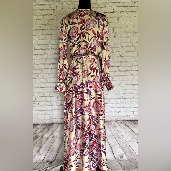 Akira Chicago size S dress floral maxi dress cinched waist with tie boho - Picture 3 of 4